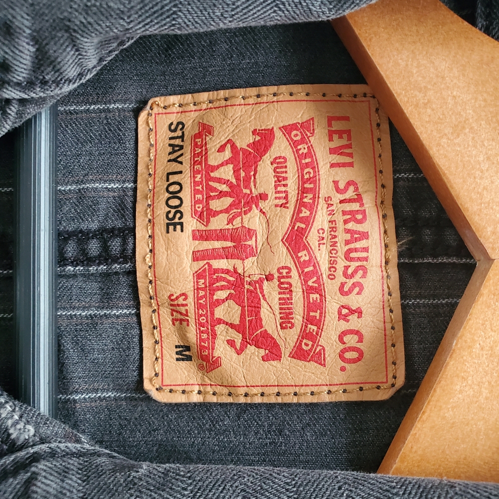 Levi's Dark Gray Relaxed Men's Overalls - Picture 3 of 5